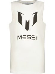 Messi Top w kolorze białym rozmiar: 116. Białe topy Messi, bez wzorów, z bawełny, bez kołnierzyka, bez ramiączek. Za 35.45 zł.