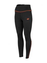 4F Legginsy funkcyjne w kolorze czarno-pomarańczowym rozmiar: S. Czarne legginsy 4f, bez wzorów, z materiału, sportowe. Za 61.02 zł.