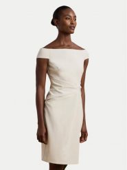 LAUREN RALPH LAUREN Sukienka koktajlowa 253936389003 Écru Slim Fit. Sukienki Lauren Ralph Lauren, bez wzorów, z syntetyku, wizytowe, bez kołnierzyka, bez ramiączek. Za 799.99 zł.