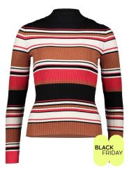 ESPRIT Sweter w kolorze czarno-czerwono-jasnobrązowym rozmiar: XL. Brązowe swetry Esprit, xl, bez wzorów, bez ramiączek. Za 130.99 zł.