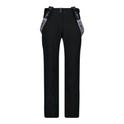 Spodnie damskie narciarskie CMP 34W4496. Czarne spodnie materiałowe CMP, bez wzorów, sportowe. W wyprzedaży za 670.75 zł.
