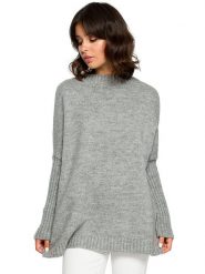 Be Wear Sweter w kolorze szarym rozmiar: onesize. Szare swetry Be Wear, bez wzorów, z wełny, bez ramiączek. Za 207.45 zł.