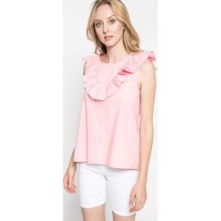 Vila - Top. Szare topy Vila, z bawełny, eleganckie, z dekoltem w łódkę, bez rękawów. W wyprzedaży za 59.90 zł.