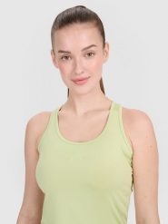 4F Top treningowy slim szybkoschnący damski - zielony XL. Zielone topy sportowe 4f, uniwersalny, bez wzorów, z elastanu, na fitness i siłownię. W wyprzedaży za 49.99 zł.