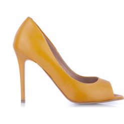 Szpilki peep toe musztardowe. Szpilki marki Arturo Vicci. Za 269.00 zł.