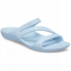 Klapki Dla Dorosłych Crocs Kadee II. Niebieskie klapki Crocs, bez wzorów, z materiału, bez obcasa, bez zapięcia. Za 119.99 zł.
