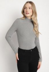 Szara Bluzka Golf Typu Longsleeve Altera. Szare bluzki Born2be, l, bez wzorów, z jeansu, biznesowe, bez ramiączek. Za 49.99 zł.