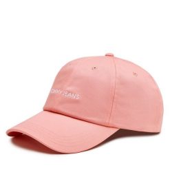 Czapka z daszkiem Tommy Jeans. Czerwone czapki z daszkiem Tommy Jeans, bez wzorów, z jeansu. Za 79.99 zł.