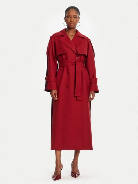 Patrizia Pepe Trencz 8O0188/A630-J4L3 Bordowy Regular Fit. Czerwone płaszcze Patrizia Pepe, l, bez wzorów, z syntetyku, bez kaptura. Za 3,149.00 zł.