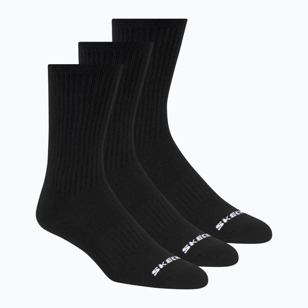 Skarpety SKECHERS Non Tery Crew Arch Support 3. Czarne skarpetki Skechers, bez wzorów, z bawełny. Za 47.99 zł.