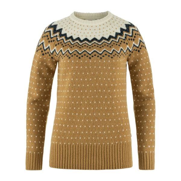 Sweter damski Fjällräven Övik Knit Sweater. Brązowe swetry Fjällräven, bez wzorów, sportowe, bez ramiączek. Za 719.99 zł.