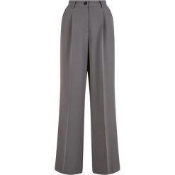 Damskie Spodnie Z Szerokimi Nogawkami. Szare spodnie sportowe Urban Classics, bez wzorów, długie. Za 153.99 zł.
