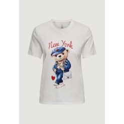 Koszulka crop top Kobieta ONLY Onlmaeve Life S/S Reg Tee Cs Jrs. Białe topy ONLY, s, bez wzorów, z bawełny, bez kołnierzyka, bez ramiączek. W wyprzedaży za 141.80 zł.