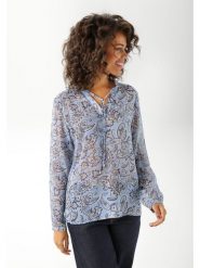 Aniston Bluzka w kolorze błękitnym rozmiar: 46. Niebieskie bluzki Aniston, bez wzorów, bez kołnierzyka, bez ramiączek. Za 76.45 zł.