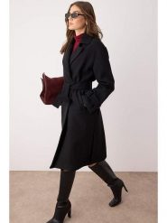 Trendyol Płaszcz przejściowy w kolorze czarnym rozmiar: 32. Czarne płaszcze Trendyol, bez wzorów, z tkaniny, bez kaptura. Za 78.99 zł.