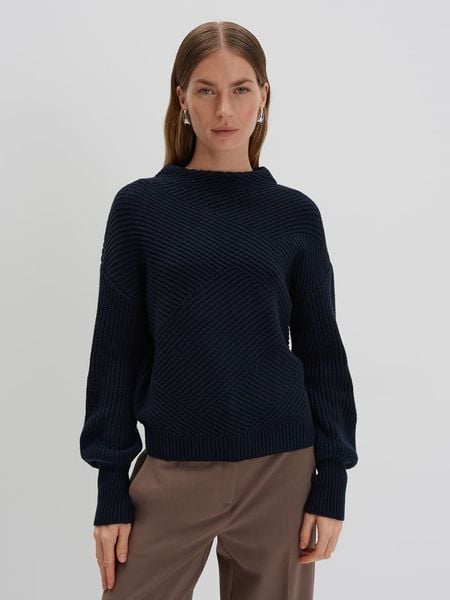 Someday Sweter w kolorze granatowym rozmiar: 36. Niebieskie swetry someday., bez wzorów, bez ramiączek. Za 232.23 zł.