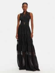 Babylon Sukienka wieczorowa EL0740 Czarny Regular Fit. Czarne sukienki Babylon, bez wzorów, z syntetyku, wizytowe, bez kołnierzyka, bez ramiączek. Za 1,899.00 zł.