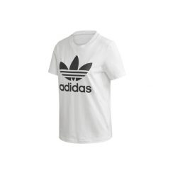 T-shirt sportowy damski Adidas Trefoil Tee. Białe t-shirty sportowe adidas, xs, bez wzorów, z bawełny, bez ramiączek, do biegania. Za 107.40 zł.