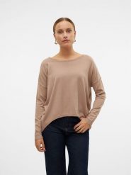 Vero Moda Sweter w kolorze jasnobrązowym rozmiar: XS. Brązowe swetry Vero Moda, xs, bez wzorów, ze splotem, bez ramiączek. Za 39.21 zł.