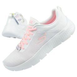Buty Skechers Go Walk W 124952/WPK białe. Białe buty treningowe bez wzorów, z gumy, bez zapięcia. Za 539.37 zł.