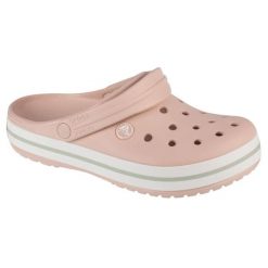 Klapki Crocs Crocband 11016-6UR różowe. Czerwone klapki bez wzorów, klasyczne, bez obcasa, bez zapięcia. Za 374.47 zł.