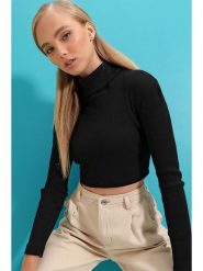 Trend Alacati Sweter w kolorze czarnym rozmiar: L. Czarne swetry Trend Alacati, l, bez wzorów, z bawełny, bez ramiączek. Za 52.30 zł.