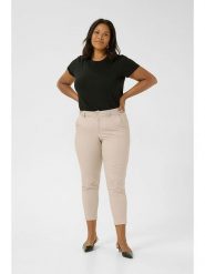 Kaffe Spodnie chino "Leana" w kolorze kremowym rozmiar: 42. Brązowe chinosy Kaffe, bez wzorów. Za 208.99 zł.