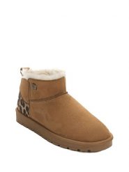 ISLAND BOOT Botki zimowe "Ideh" w kolorze jasnobrązowym rozmiar: 39. Brązowe botki Island Boot, z aplikacjami, z materiału, z okrągłym noskiem, bez obcasa, bez zapięcia. Za 181.42 zł.