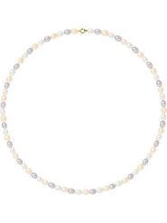 Pearline Naszyjnik perłowy w kolorze biało-fioletowo-brzoskwiniowym - dł. 42 cm rozmiar: onesize. Białe naszyjniki Pearline, z materiału, z perłą, złote. Za 295.99 zł.