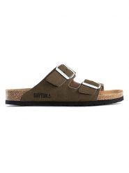 BAYTON Klapki "Atlas" w kolorze khaki rozmiar: 38. Brązowe klapki Bayton, bez wzorów, z materiału, klasyczne, z otwartym noskiem, bez obcasa, bez zapięcia. Za 121.80 zł.