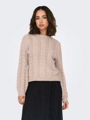 ONLY Sweter w kolorze jasnoróżowym rozmiar: M. Różowe swetry ONLY, m, bez wzorów, ze splotem, bez ramiączek. Za 113.63 zł.