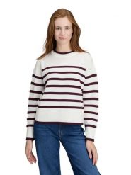 BETTY & CO Sweter w kolorze biało-bordowym rozmiar: 36. Białe swetry Betty & Co, bez wzorów, bez ramiączek. Za 154.95 zł.