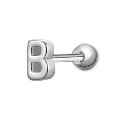 Glanzstücke München Piercing Litera B ze srebra próby 925 w kolorze srebrnym Kolczyki 1 ct Damski. Szare kolczyki Glanzstücke München, srebrne. Za 110.49 zł.