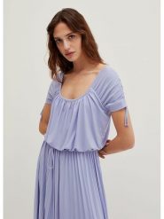 STEFANEL Sukienka w kolorze lawendowym rozmiar: S. Różowe sukienki Stefanel, s, bez wzorów, bez kołnierzyka, bez ramiączek, maxi. Za 144.58 zł.