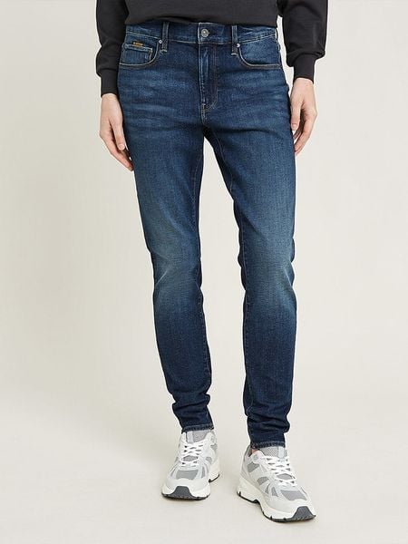G-Star Dżinsy - Skinny fit - w kolorze granatowym rozmiar: W30/L30. Niebieskie jeansy G-Star, l, z aplikacjami, ze skóry, klasyczne. Za 280.44 zł.