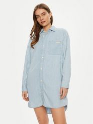 Calvin Klein Jeans Sukienka jeansowa J20J225472 Niebieski Loose Fit. Niebieskie sukienki Calvin Klein Jeans, s, bez wzorów, z bawełny, bez kołnierzyka, bez ramiączek. Za 279.99 zł.