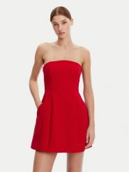 BARDOT Sukienka koktajlowa 59333DB2 Czerwony Regular Fit. Czerwone sukienki Bardot, bez wzorów, z syntetyku, wizytowe, bez kołnierzyka, bez ramiączek. Za 399.99 zł.