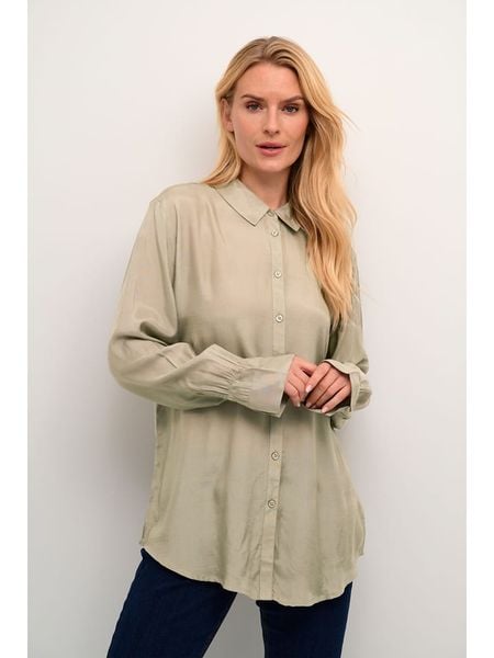 Cream Bluzka koszulowa w kolorze beżowym rozmiar: 42. Brązowe bluzki Cream, bez wzorów, z wiskozy, bez kołnierzyka, bez ramiączek. Za 96.83 zł.