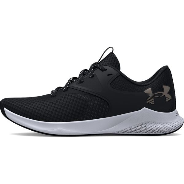 Buty Under Armour UA W CHARGED AURORA 2, Kobiety. Czarne buty treningowe Under Armour, bez wzorów, z gumy, bez zapięcia, na fitness i siłownię. Za 352.00 zł.