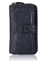 Bellicci Skórzany portfel "Greta" w kolorze granatowym - 18 x 9,5 x 3,5 cm rozmiar: onesize. Niebieskie portfele Bellicci, bez wzorów, z materiału. Za 131.43 zł.