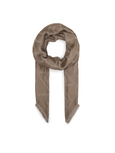 Calvin Klein Chusta Emblem Aop Contrast Lw Square Sc LV04F8077G Beżowy. Brązowe chusty Calvin Klein, bez wzorów, z materiału. Za 216.99 zł.