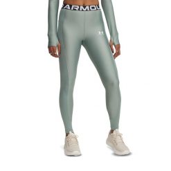 Legginsy damskie Under Armour HeatGear Rib. Zielone legginsy Under Armour, bez wzorów, sportowe. Za 139.99 zł.