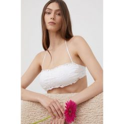 Twinset biustonosz kąpielowy kolor biały lekko usztywniona miseczka. Białe bikini Twinset, bez wzorów, z dzianiny. W wyprzedaży za 359.99 zł.