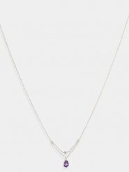 Maison héritage PARIS Złoty naszyjnik "Nastya" z diamentami i ametystem - dł. 42 cm rozmiar: onesize. Szare naszyjniki maison héritage PARIS, z materiału, z ametystem, złote. Za 1,600.99 zł.