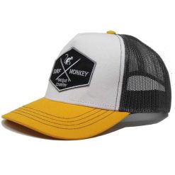 Czapka Trucker - 5 Paneli / Dorośli / Jeden rozmiar (Żółty/Szary). Żółte czapki z daszkiem SURF MONKEY, bez wzorów, sportowe. Za 159.95 zł.