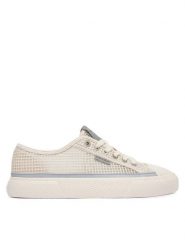 Calvin Klein Trampki Vulc Laceup Low Raffia HW0HW03082 Beżowy. Brązowe trampki Calvin Klein, bez wzorów, z materiału, bez zapięcia. Za 369.99 zł.
