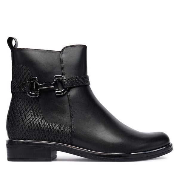 Botki Caprice. Czarne botki Caprice, bez wzorów, bez obcasa, na płaskiej podeszwie, bez zapięcia. Za 529.99 zł.