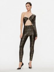 Elisabetta Franchi Kombinezon TU-022-37E2-V545 Czarny Slim Fit. Czarne sukienki Elisabetta Franchi, bez wzorów, z syntetyku, bez kołnierzyka, bez ramiączek. Za 1,259.00 zł.