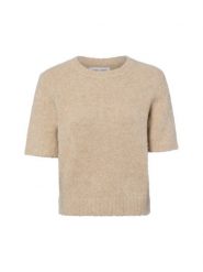 Samsøe Samsøe sweter z krótkim rękawem wykonany z wełny alpaki - Sajeanne Kobiety beżowy, M. Brązowe swetry Samsøe & Samsøe, m, bez wzorów, z wełny, klasyczne, bez ramiączek. Za 749.95 zł.