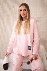 Komplet new punto bluza + spodnie pudrowy róż. Czerwone bluzy KESI, l, bez wzorów, z bawełny, bez kaptura. Za 347.13 zł.